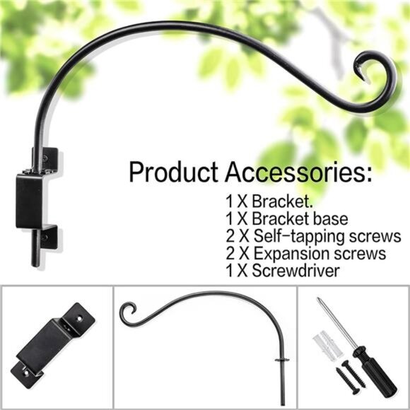 Plant Hanger Bracket: Bird Feeder Hanger for Outdoor Wall Mount - Picture 6 of 7